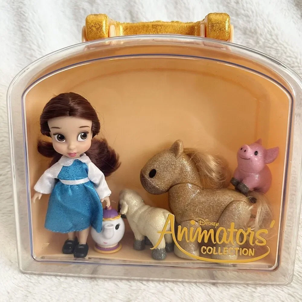 Disney Animator 5” Doll Carry Case Belle Beauty And The Beast Incomplete Animals